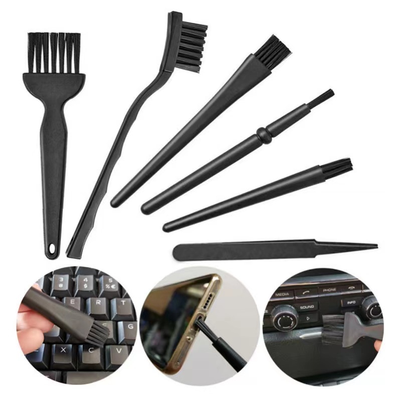 6pcs/set Keyboard Dust Dirt Removing Brush Anti-static Window Gab Clean Tools Cleaning Brushes Multi-purpose Home Accessories
